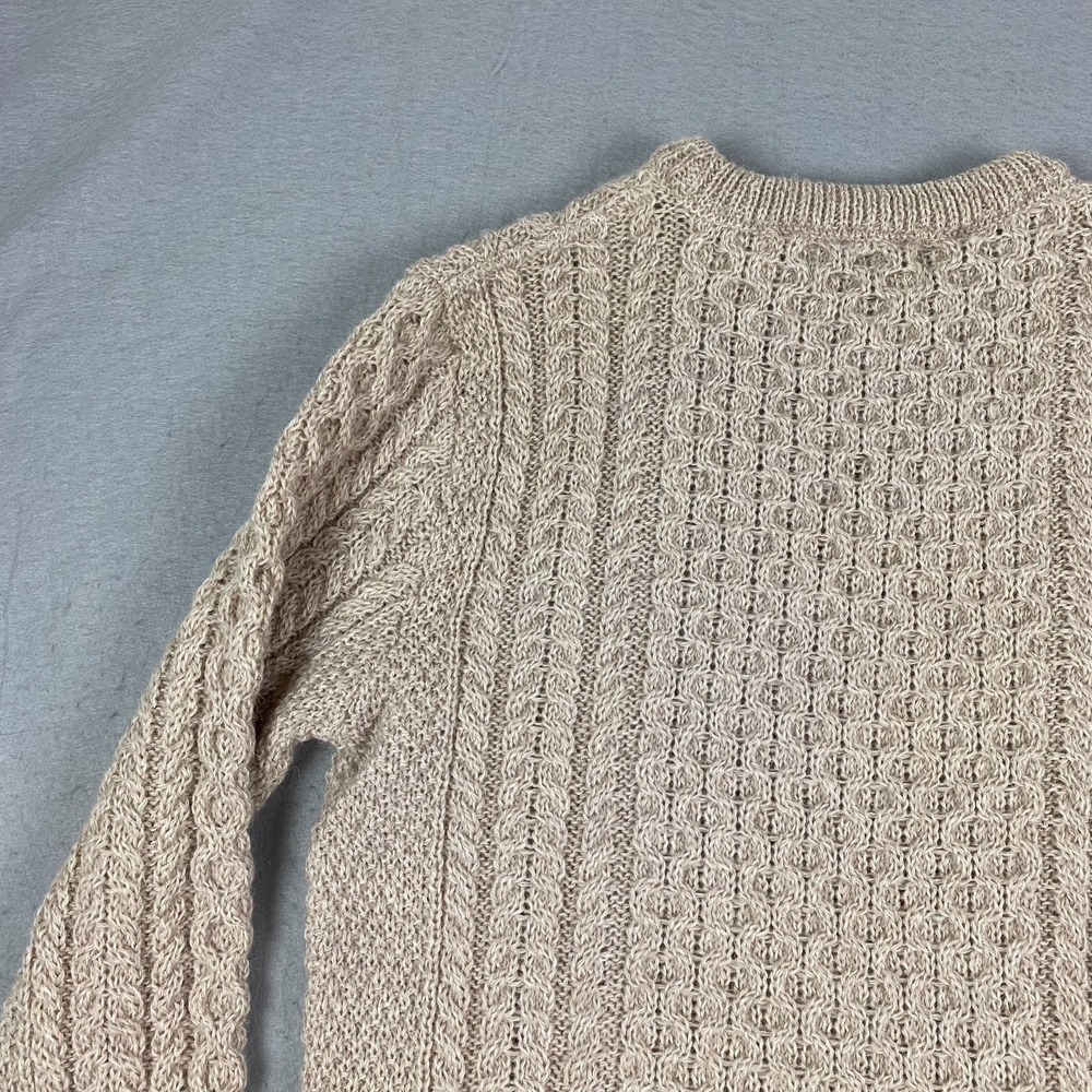 Aran Irish Womens Merino Wool Sweater XL Cable Traditional Fisherman Pullover - Picture 8 of 13